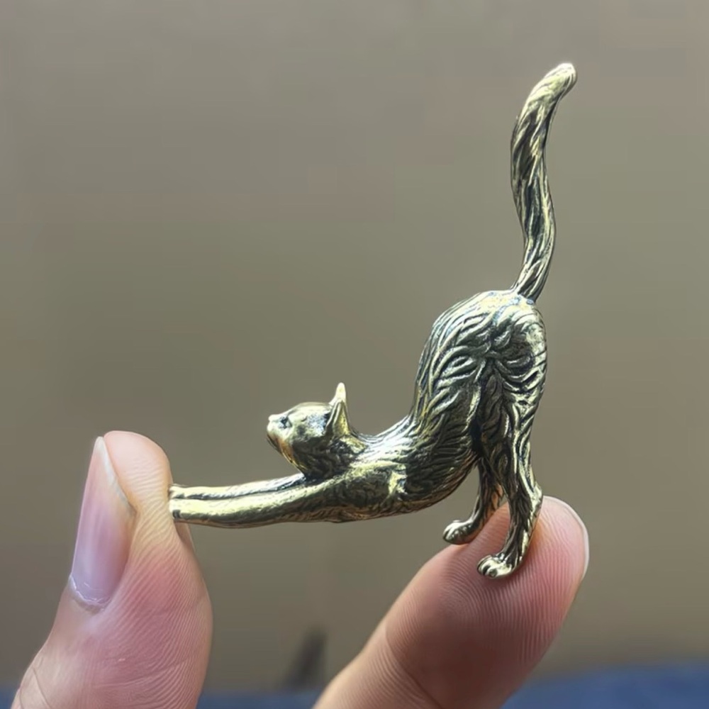 New Brass tone Mini Cat Figurine #334